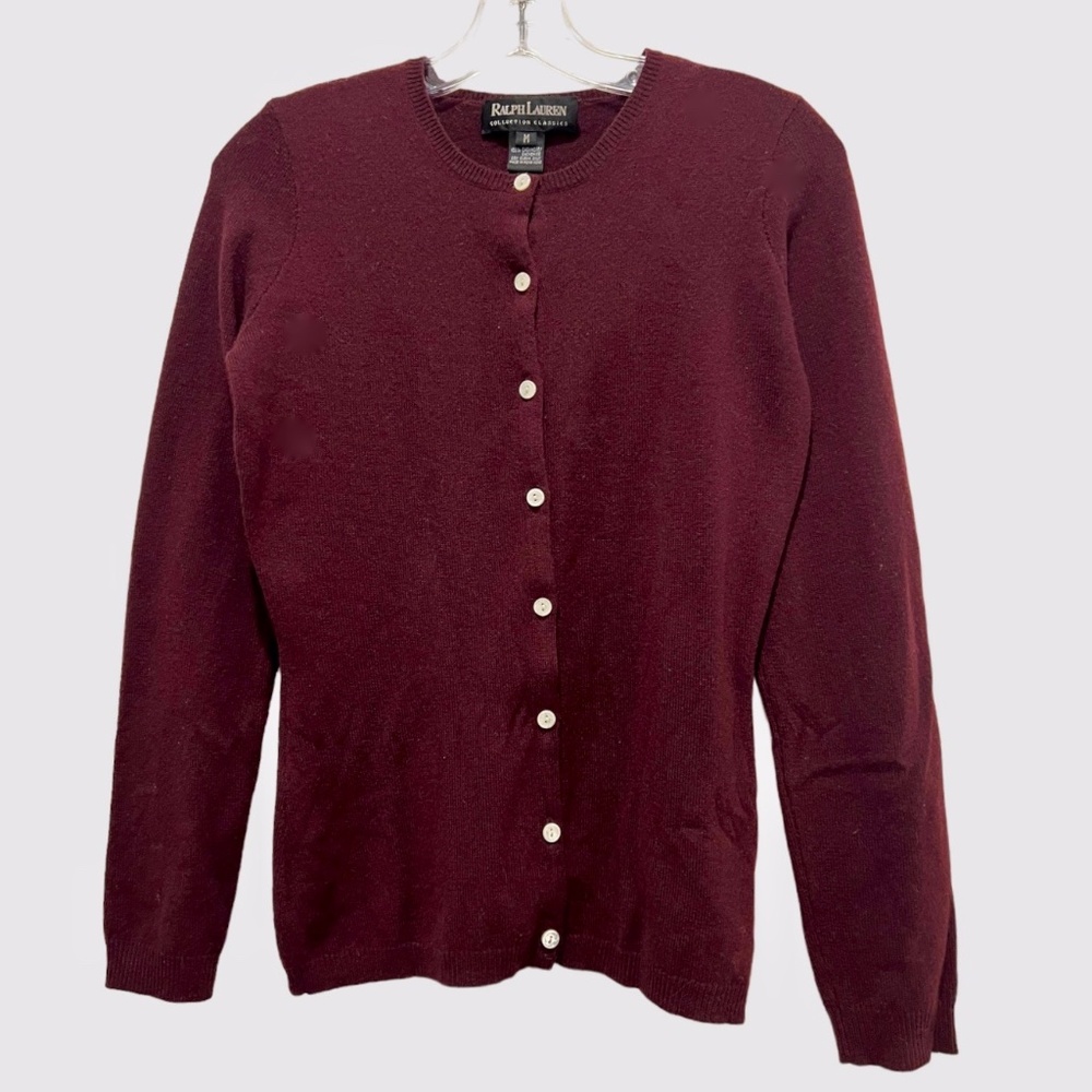 Ralph Lauren Black Label Collection Classics Cashmere Cardigan Sweater Sz M